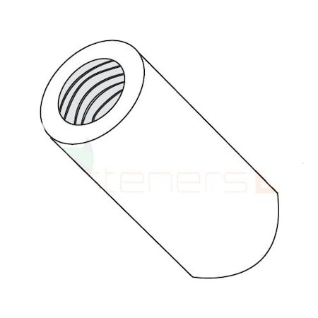 Round Standoffs, #10-32 Thrd Sz, 1/2 In Bd L, Nylon Plain, 3/8 In OD